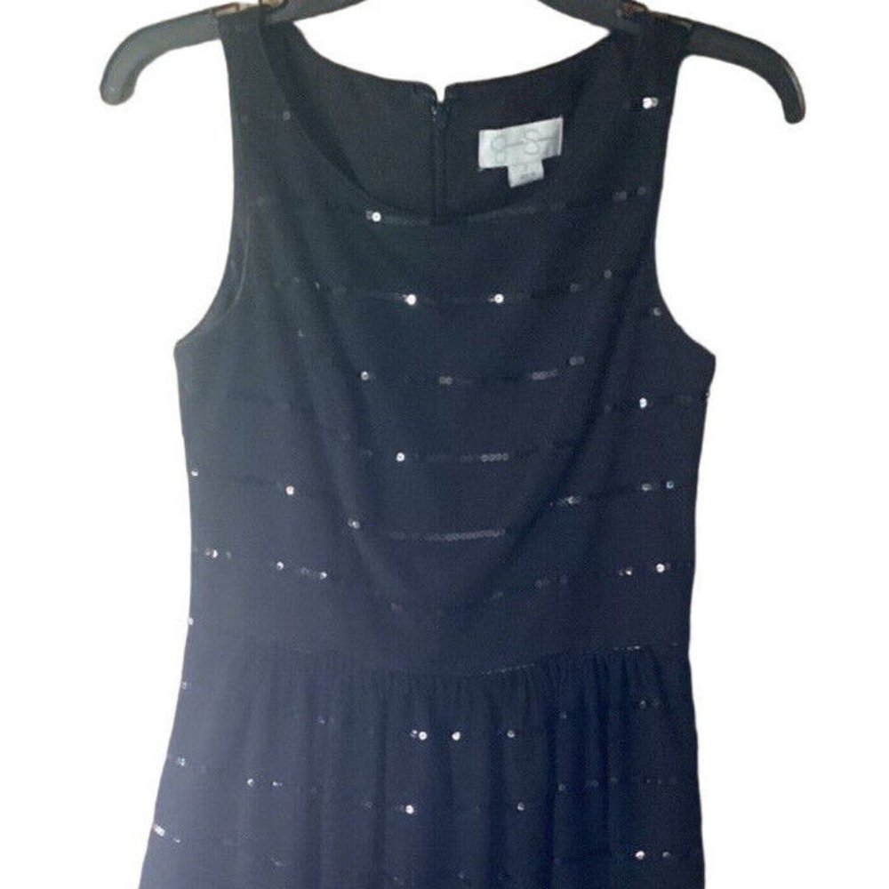 Jessica Simpson Size 2, Black Sequined Dress, cocktail, evening wear, flare